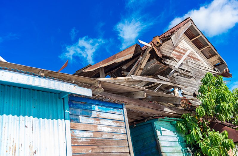 A section of the derelict roof at Stabroek Market.(Delano Williams photo)