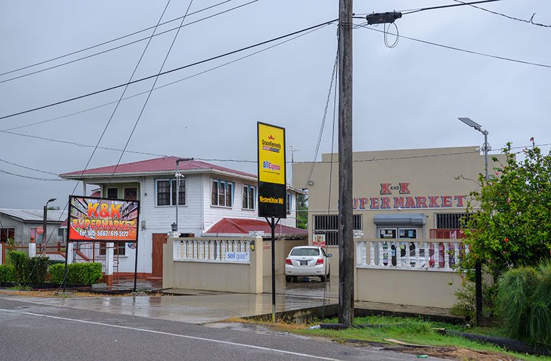 The K&K Supermarket at Public Road, Farm Village, Mahaicony, east Coast Demerara (Delano Williams photos)