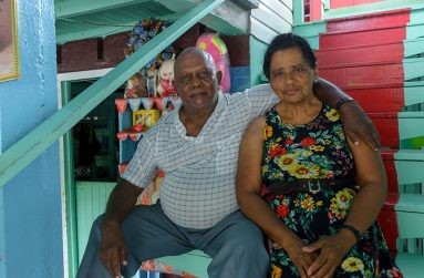 Mahindranauth Gaya and his wife, Chandroutie Gaya at their home (Delano Williams photos)