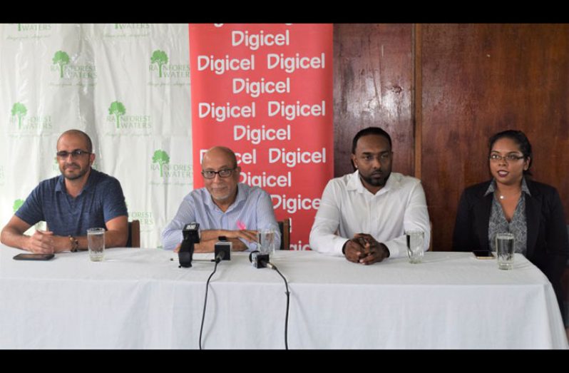 From left: Keith Fernandes, Dr Syed Ghazi, Digicel’s Marketing Manager Ramesh Roopchand and Communications Director Vidya Bijlall-Sanichara