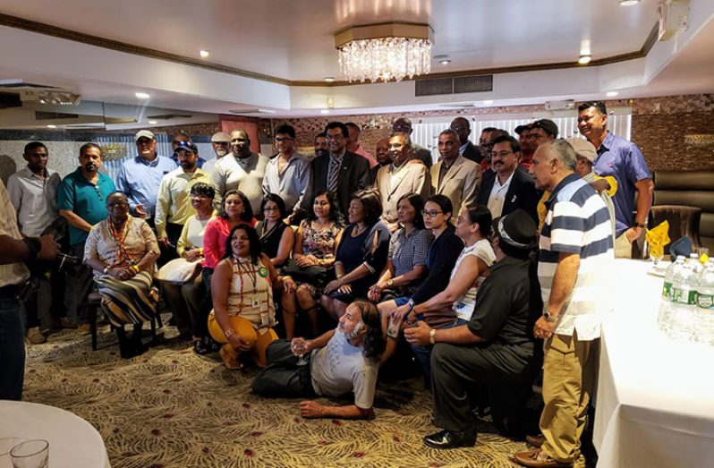Vice-president and Minister of Public Security, Khemraj Ramjattan, meets with supporters