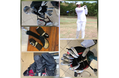 Carlos Adams (in picture) has donated three full sets of golf clubs, each complete with putters, bags, and gloves