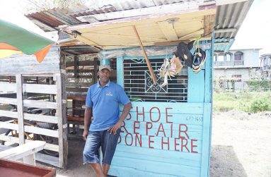 Carl De Roache at his roadside shop