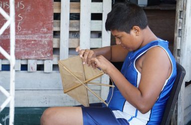 Raees Mc Lennon as he was making a kite.