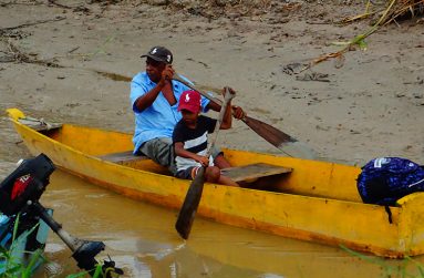 One of the modes of transportation in this riverine community of Bendroff.