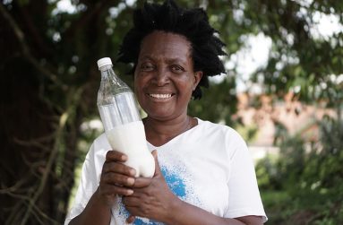 Brenda Bowman displaying her home-made coconut oil