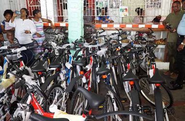 Some of the bicycles which were donated by the businessman to the community