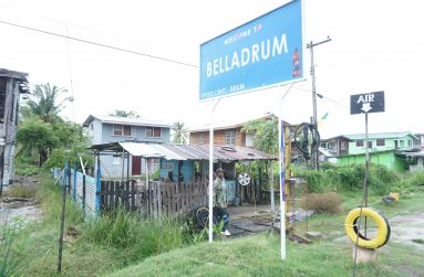 Belladrum signage with Glendon Reynolds’ business place in the background