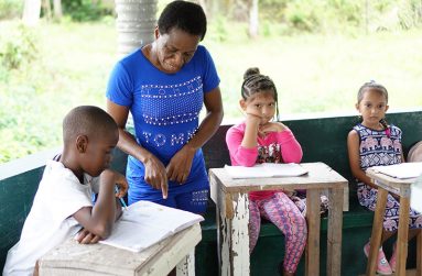 Home-tutoring with pupils of Princetown Village (Carl Croker photos)