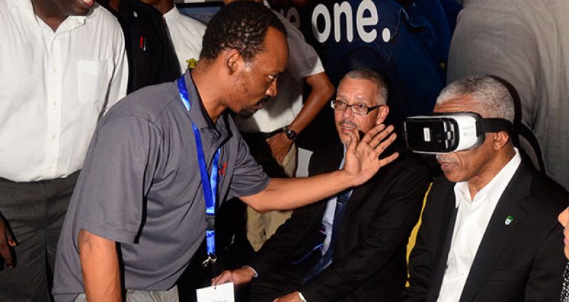 President David Granger testing GTT+’s Visual Display section