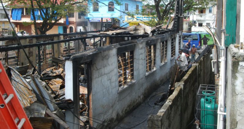 Remnants of the Charlestown house destroyed by fire (Cullen Bess-Nelson photo)