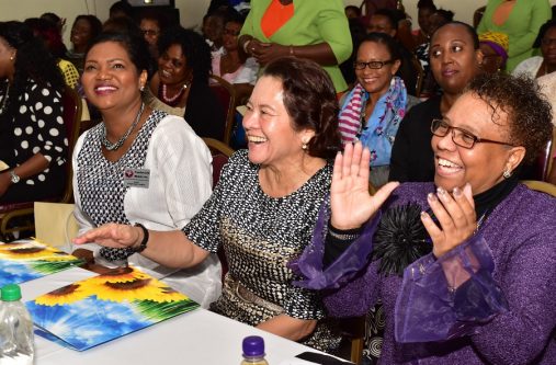 Pastor Delight Uwagboe, First Lady, Mrs. Sandra Granger and Guest Speaker, Dr. Darlene Dey of New York share a light moment.
