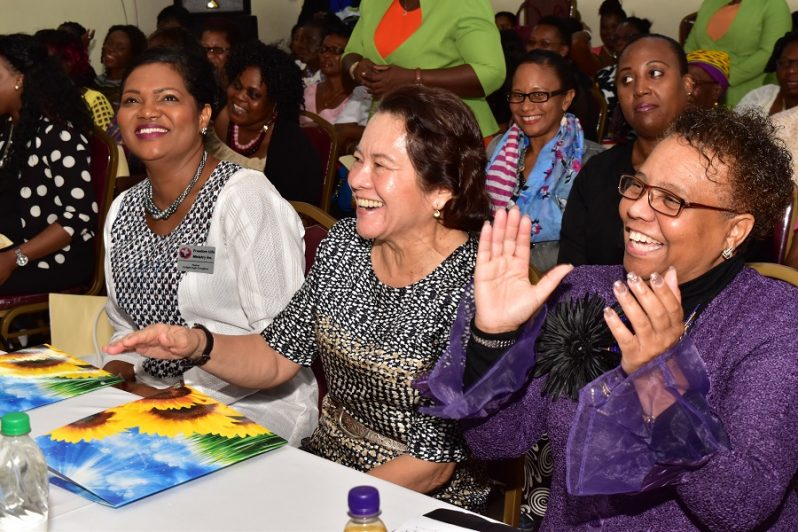 Pastor Delight Uwagboe, First Lady, Mrs. Sandra Granger and Guest Speaker, Dr. Darlene Dey of New York share a light moment.