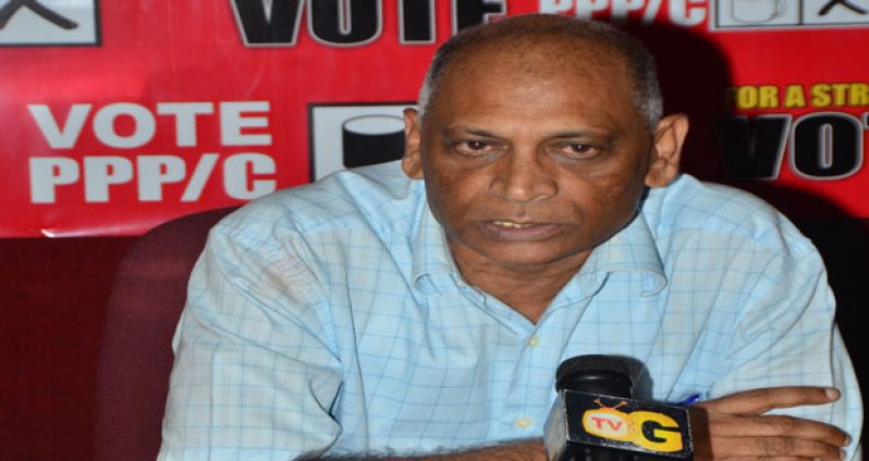 PPP/C’s Dr. Leslie Ramsammy during Saturday’s media briefing