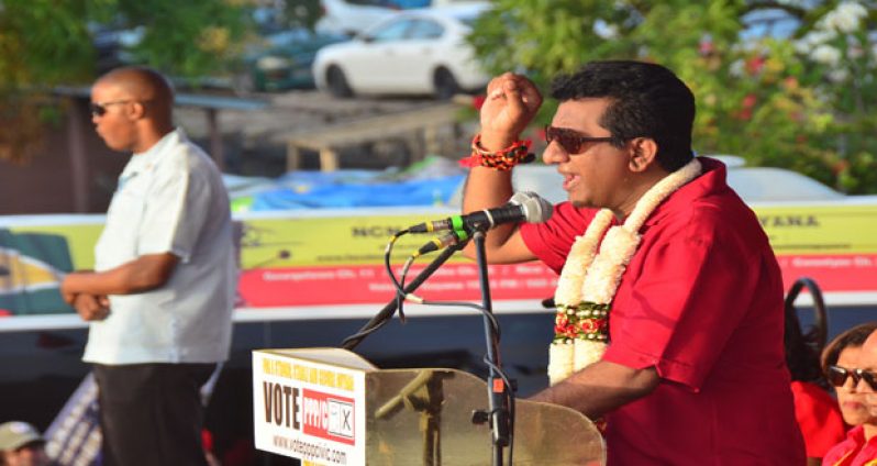 Anil Nandlall addresses the Lusignan rallu