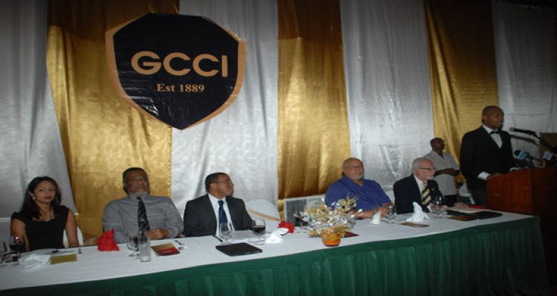 Members of the head table at the GCCI 2013 Dinner & Awards ceremony