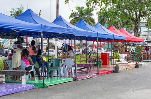 Only last weekend, vendors purchased new tents after they formed themselves into a group and petitioned for permanent space (Photo by Delano Williams)