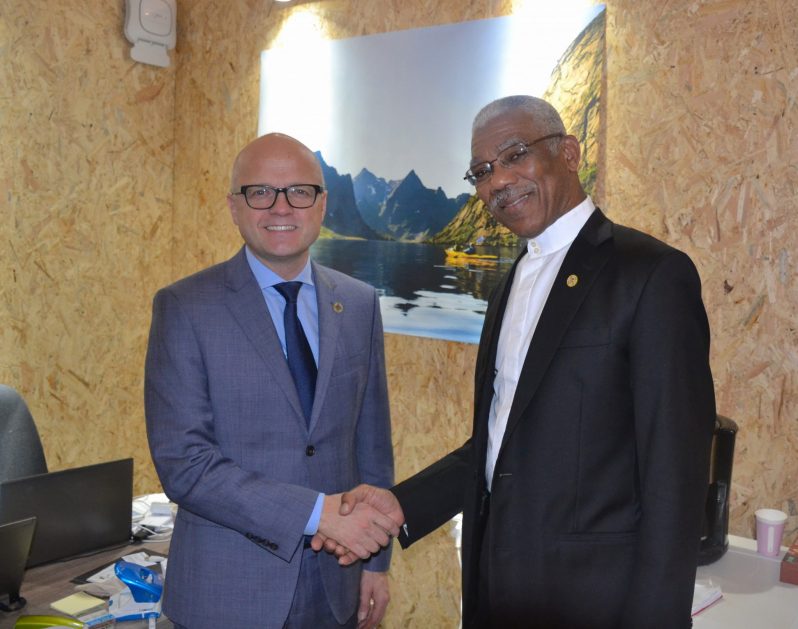 President David Granger and Minister of Climate and Environment, Mr. Vidar Helgesen of the Kingdom of Norway following their meeting