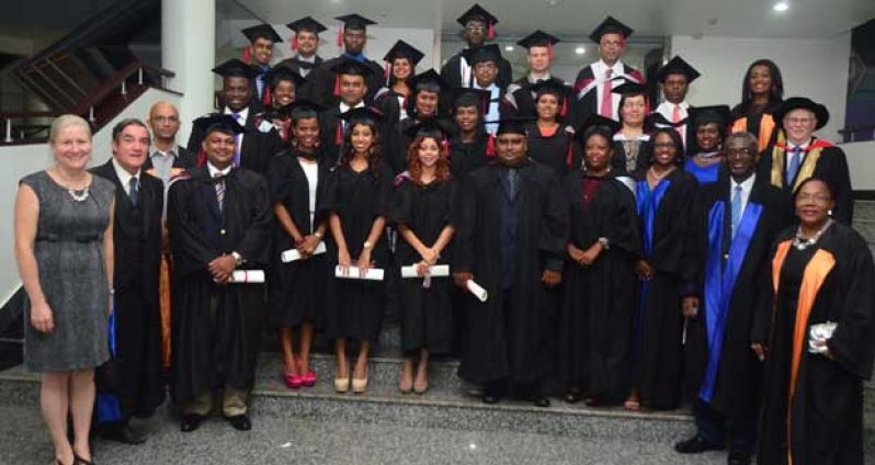 The MBA graduate class from Nations University last Saturday at the Guyana International Conference Centre