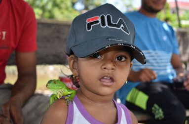 Malinda Narine with her pet iguana (Carl Croker photos)