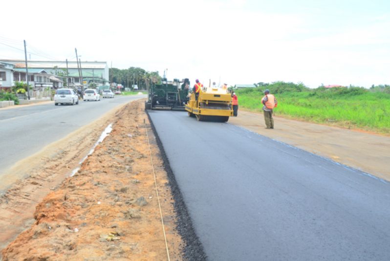 Works are ongoing on the road between Covent Garden and Farm villages