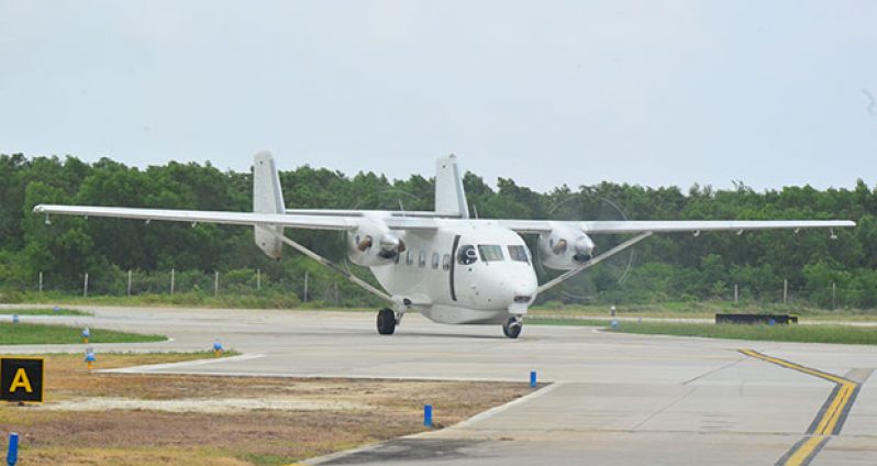 One of the recent additions to the local airlift capacity (Photos by Adrian Narine)