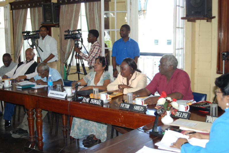 M&CC Councillors, including Ms. Kamla Ross (seated at centre)