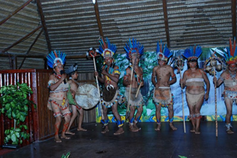 One of the many cultural presentations at the opening of Amerindian Heritage Month