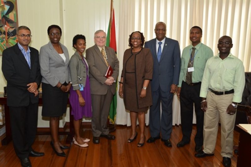 Permanent Secretary of the Ministry of the Presidency, Mr. Omar Shariff, Permanent Secretary, Ministry of Education, Ms. Delma Nedd, Development Officer, High Commission of Canada, Ms. Marcella Thompson, Canadian High Commissioner to Guyana, Mr. Pierre Giroux, Regional Project Manager, Caribbean Leadership Project, Dr. Lois Parkes, Minister of State, Mr. Joseph Harmon, Permanent Secretary, Department of Public Service, Mr. Reginald Brotherson and Permanent Secretary, Ministry of Communities, Mr. Emil McGarrell