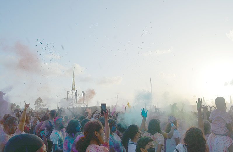 Colours fill the air at the Ministry of Culture, Youth & Sport’s Phagwah Festival