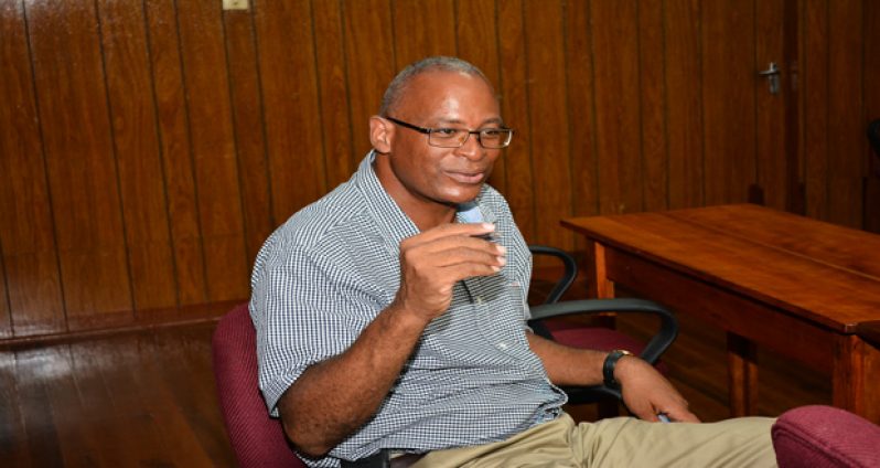 Director of Administration of the GSA, Dr. Dexter Allen speaks with the Guyana Chronicle (Photos by Samuel Maughn)