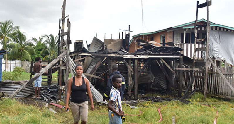 The destroyed house located at Vigilance, East Coast Demerara