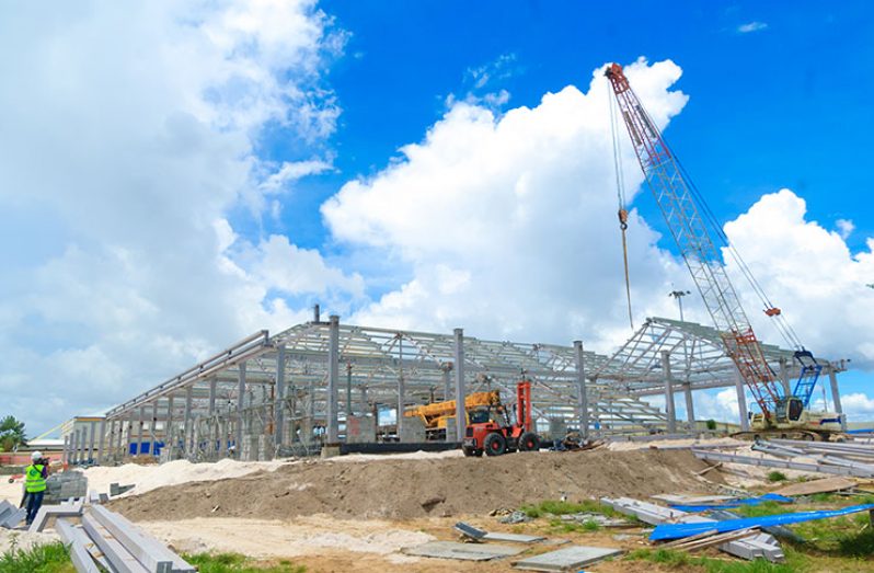 Works underway on the new arrivals terminal at the CJIA