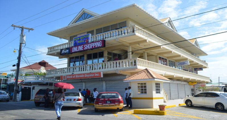 The mall that houses the Mon Repos Bank of Baroda Inc branch where the armed robbery occurred