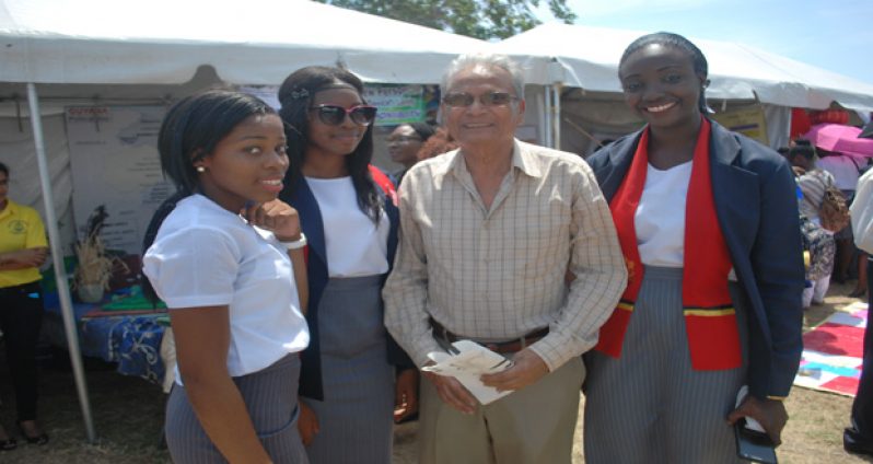 Education Minister, Dr. Rupert Roopnaraine with students of CPCE at its second Career Day last Friday