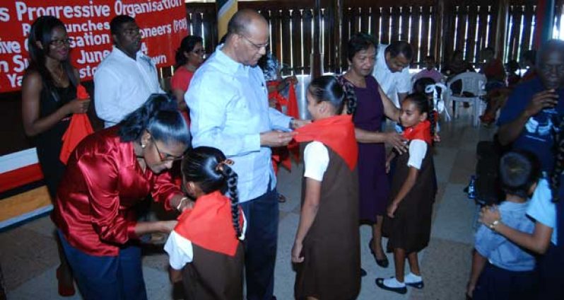 Receiving their Pioneer scarves from PPP leaders