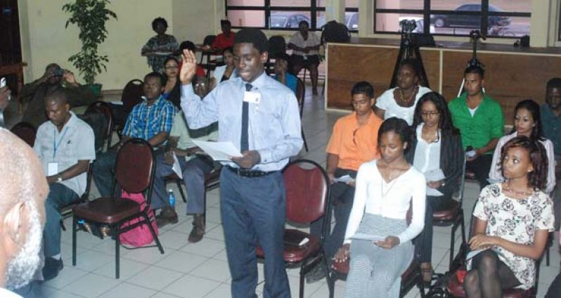 Newly appointed UGSS president Joshua Griffith, being sworn in