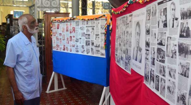 Mr Navin Chandarpal has a look at the Exhibition before declaring it open