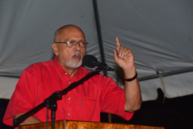 President Donald Ramotar delivering the feature address, where he stressed the need to keep the spirit of the Martyrs alive (Photos by Adrian Narine)