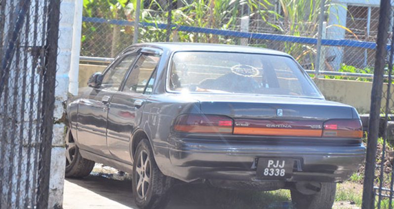 Jaisari’s vehicle  at the Vreed-en-Hoop Police Station compound yesterday
