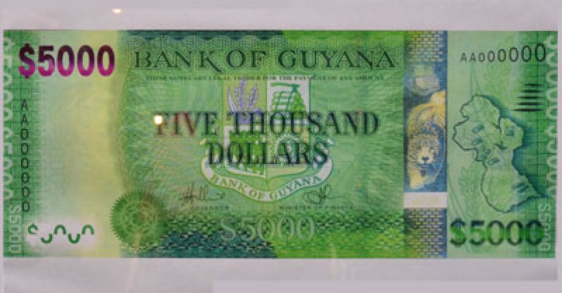 A frontal view of the new note