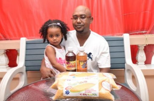 Edson Sam and his beautiful daughter Kataleya. The products are named after her.