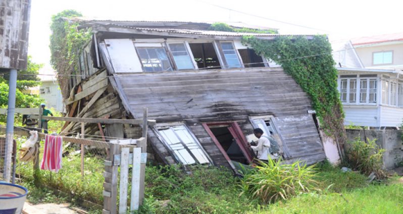 The derelict  building  that was set for demolition in the early hours of yesterday