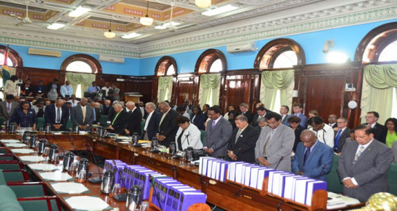 Government Members of Parliament inside the Parliament Chambers