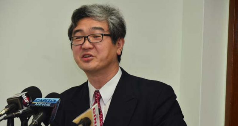WTO Representative Masahiro Hayafuji addresses the gathering