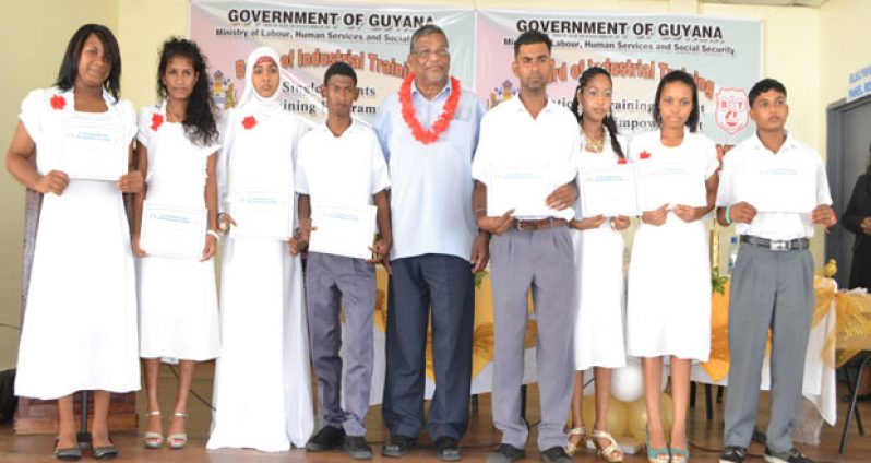 Deaf Association of Guyana graduating students with Dr. Nanda Gopaul
