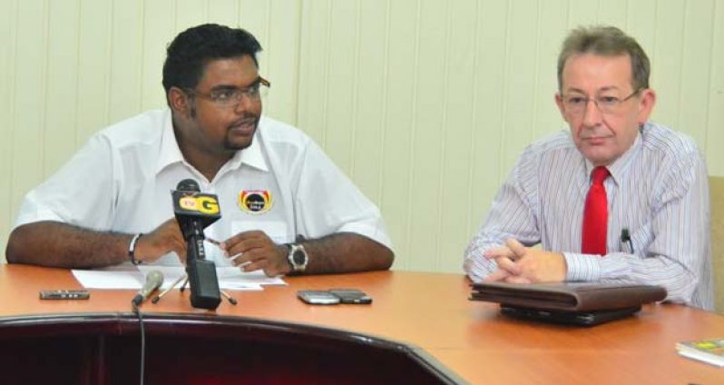 From left to right are Tourism Minister (ag) Irfaan Ali and THAG President Shaun McGrath