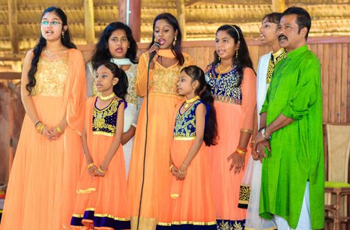 Persons entertaining the audience.