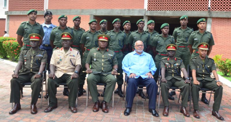 President Ramotar and the newly commissioned GDF ranks