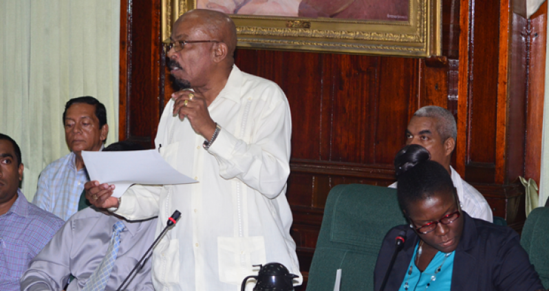 Minister Norman Whittaker in the National Assembly